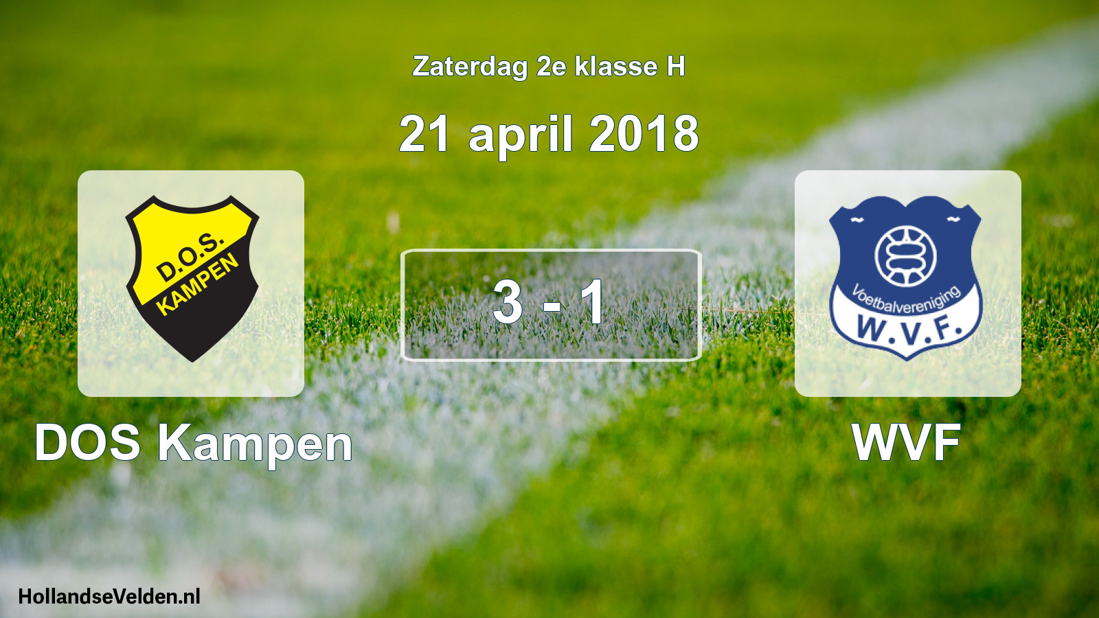 Total number of matches played: DOS Kampen - WVF 3 - 1 (21 April 2018)