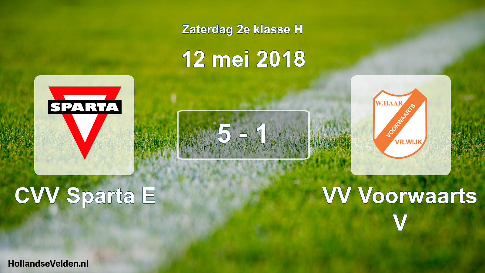 Total number of matches played: CVV Sparta E - VV Voorwaarts V 5 - 1 (12 May 2018)