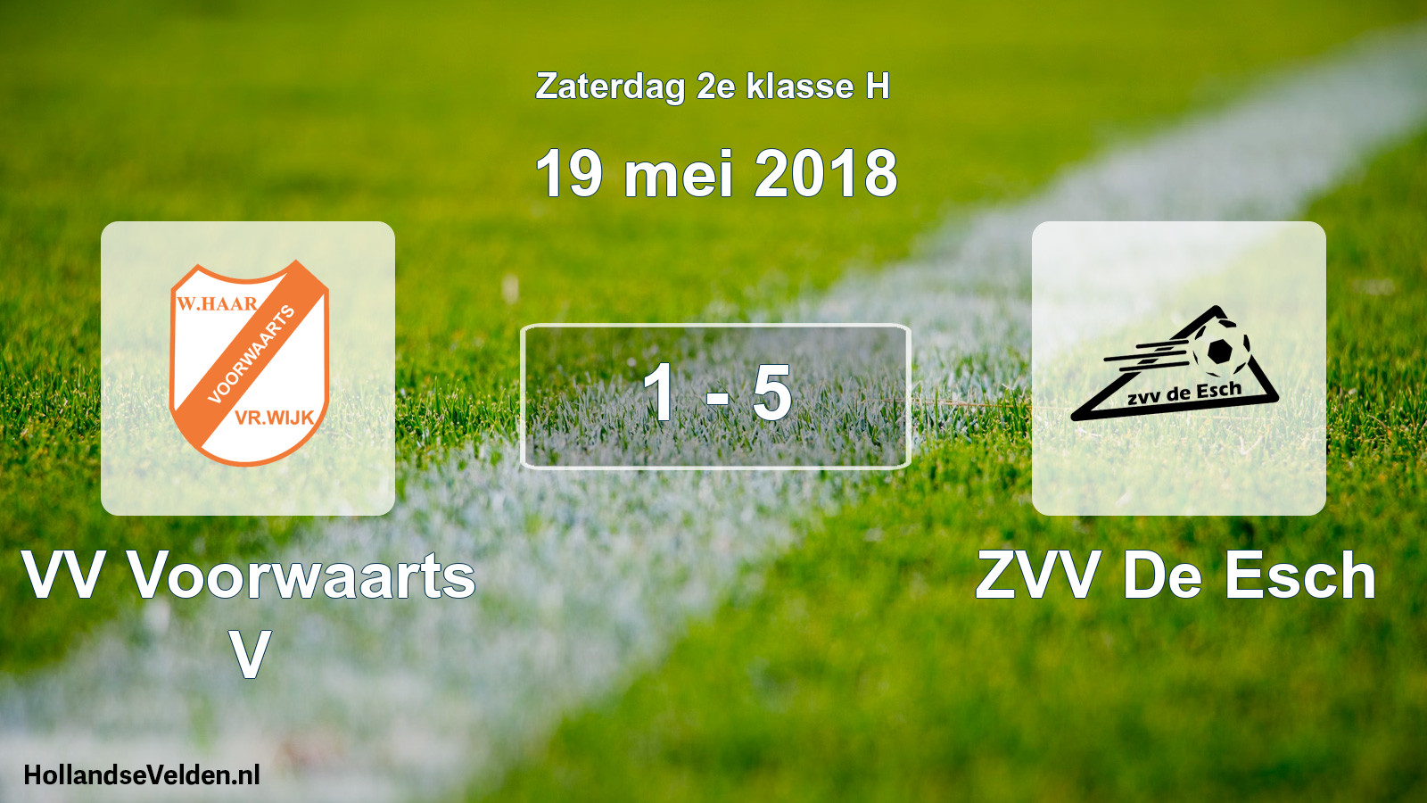 Total number of matches played: VV Voorwaarts V - ZVV De Esch 1 - 5 (19 May 2018)