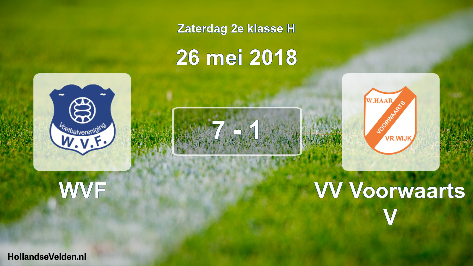 Total number of matches played: WVF - VV Voorwaarts V 7 - 1 (26 May 2018)