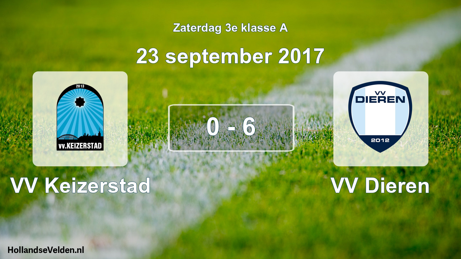 Total number of matches played: VV Keizerstad - VV Dieren 0 - 6 (23 September 2017)