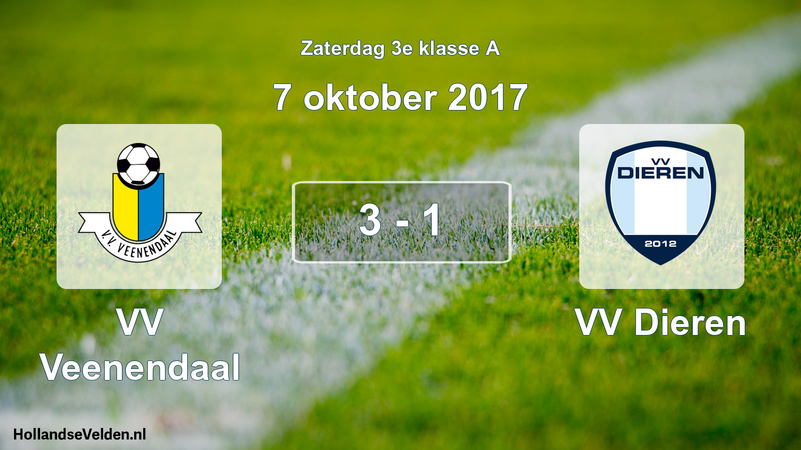 Total number of matches played: VV Veenendaal - VV Dieren 3 - 1 (7 October 2017)