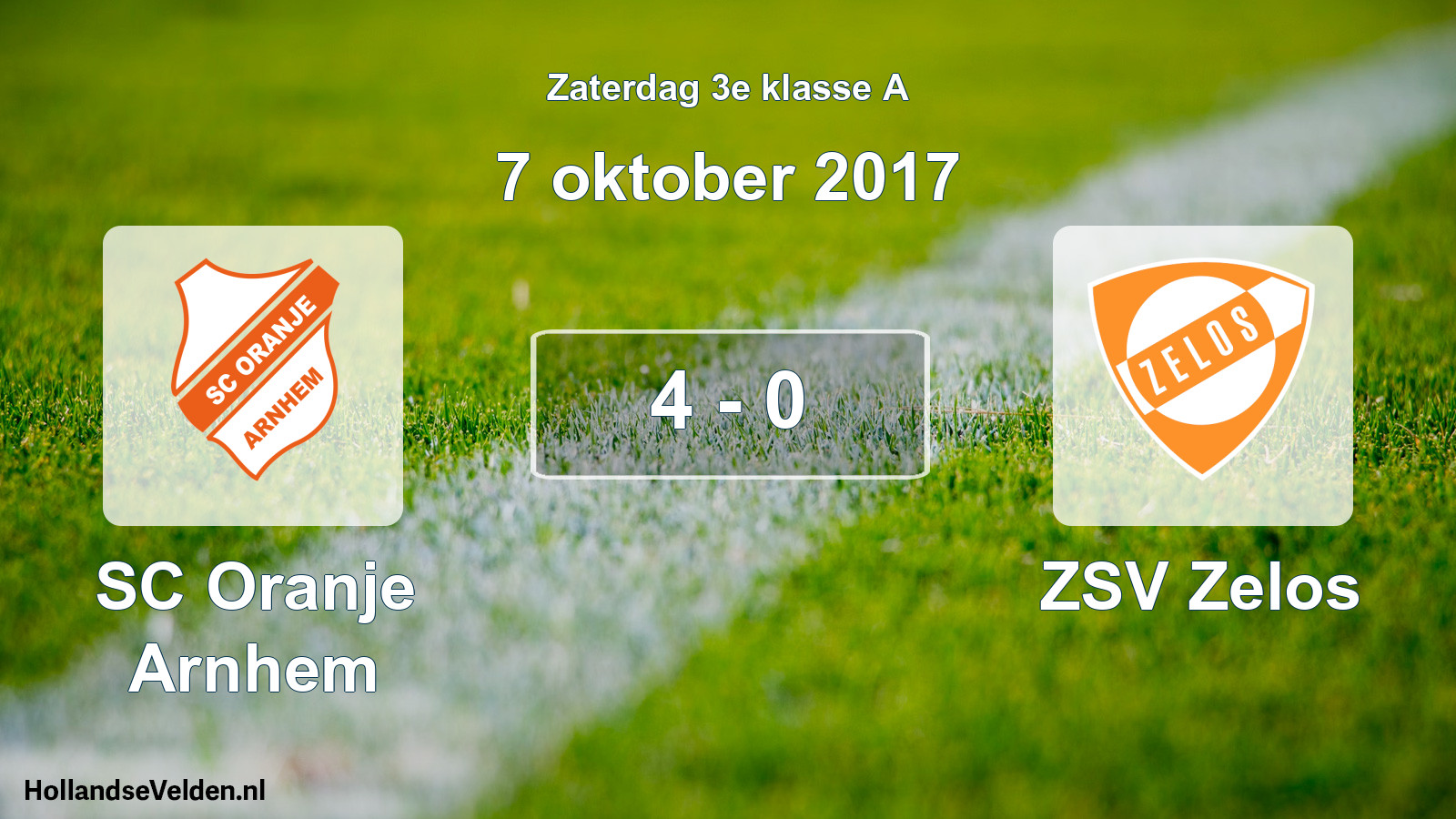 Total number of matches played: SC Oranje Arnhem - ZSV Zelos 4 - 0 (7 October 2017)