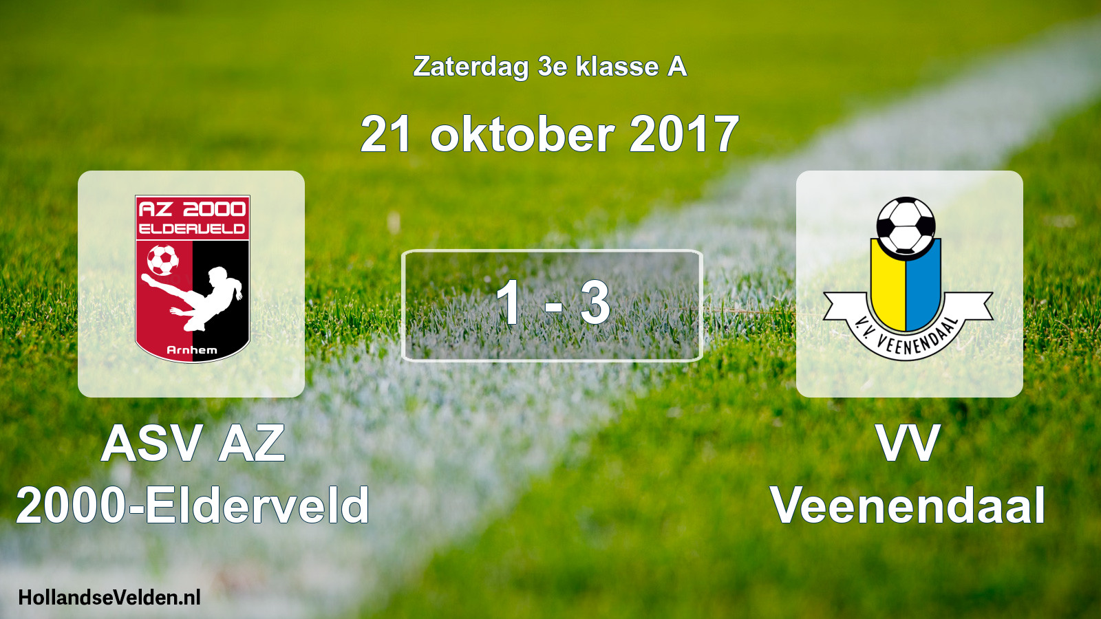 Total number of matches played: ASV AZ 2000-Elderveld - VV Veenendaal 1 - 3 (21 October 2017)