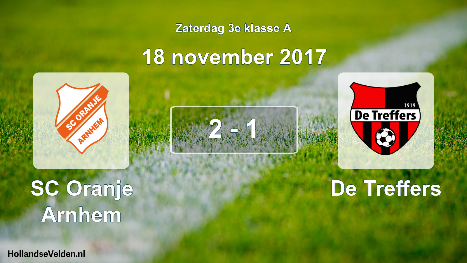 Total number of matches played: SC Oranje Arnhem - De Treffers 2 - 1 (18 November 2017)