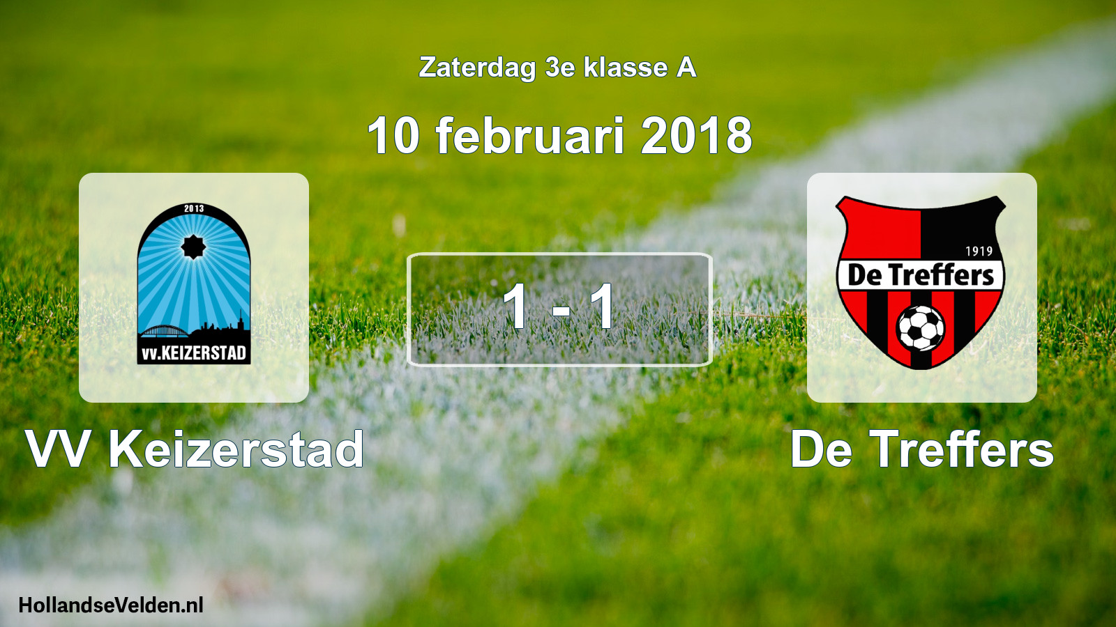 Total number of matches played: VV Keizerstad - De Treffers 1 - 1 (10 February 2018)