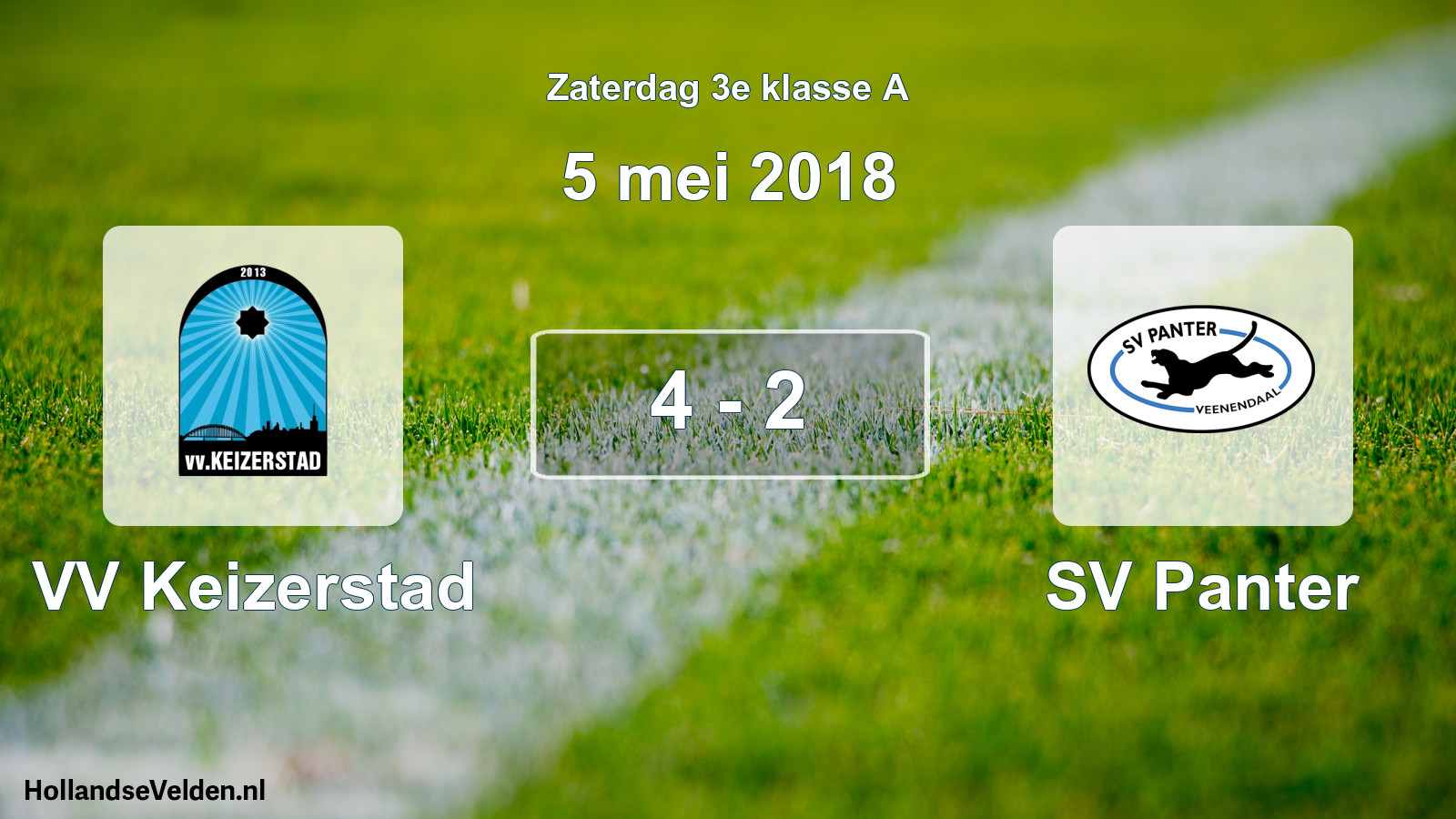 Total number of matches played: VV Keizerstad - SV Panter 4 - 2 (5 May 2018)