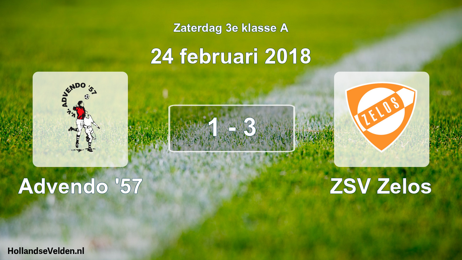 Total number of matches played: Advendo '57 - ZSV Zelos 1 - 3 (24 February 2018)