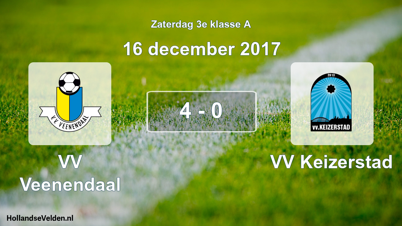 Total number of matches played: VV Veenendaal - VV Keizerstad 4 - 0 (16 December 2017)