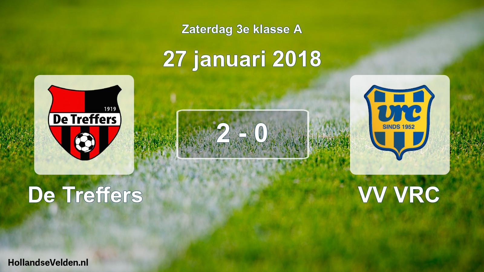 Total number of matches played: De Treffers - VV VRC 2 - 0 (27 January 2018)