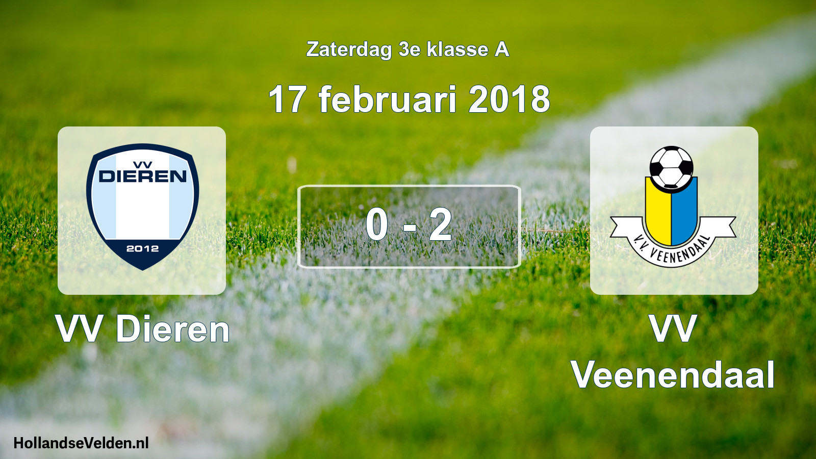 Total number of matches played: VV Dieren - VV Veenendaal 0 - 2 (17 February 2018)
