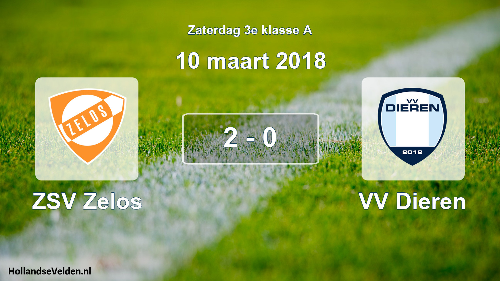 Total number of matches played: ZSV Zelos - VV Dieren 2 - 0 (10 March 2018)