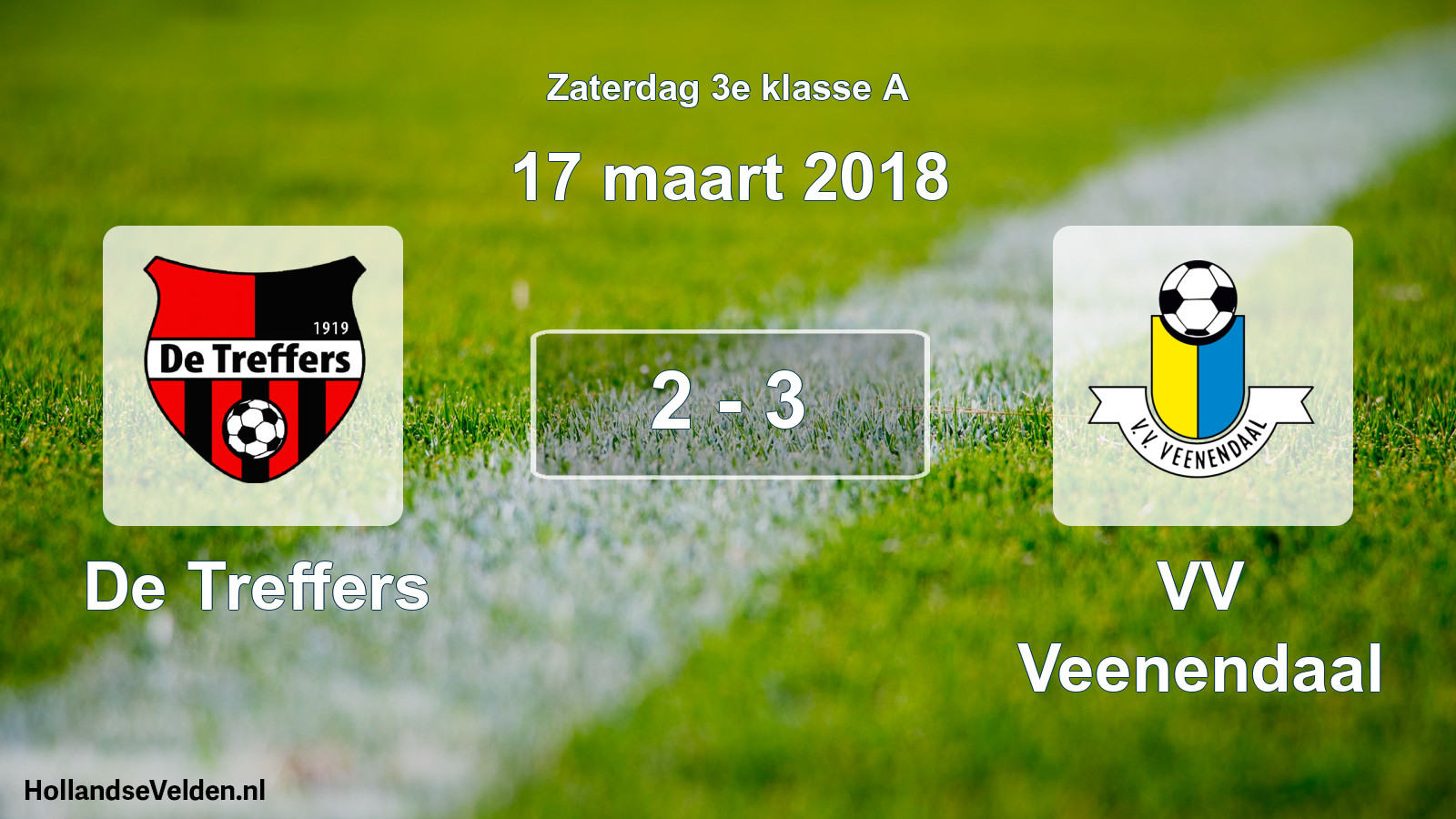 Total number of matches played: De Treffers - VV Veenendaal 2 - 3 (17 March 2018)