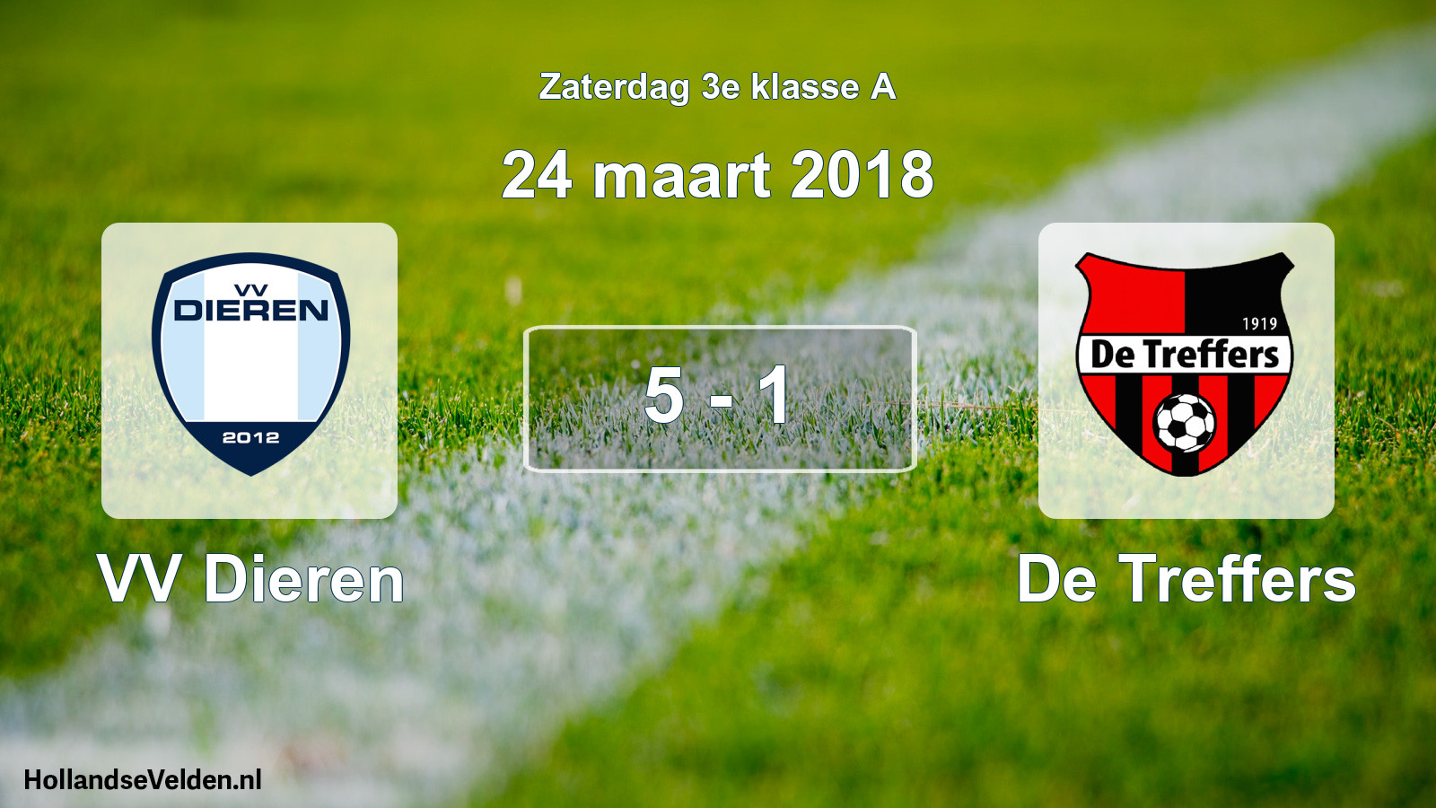 Total number of matches played: VV Dieren - De Treffers 5 - 1 (24 March 2018)