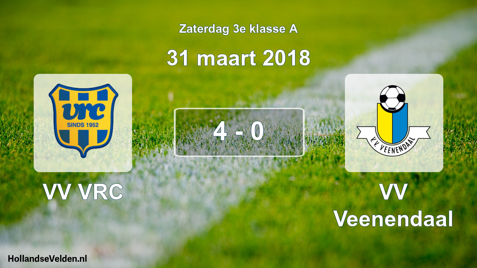 Total number of matches played: VV VRC - VV Veenendaal 4 - 0 (31 March 2018)