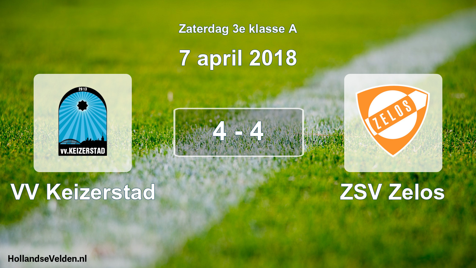 Total number of matches played: VV Keizerstad - ZSV Zelos 4 - 4 (7 April 2018)
