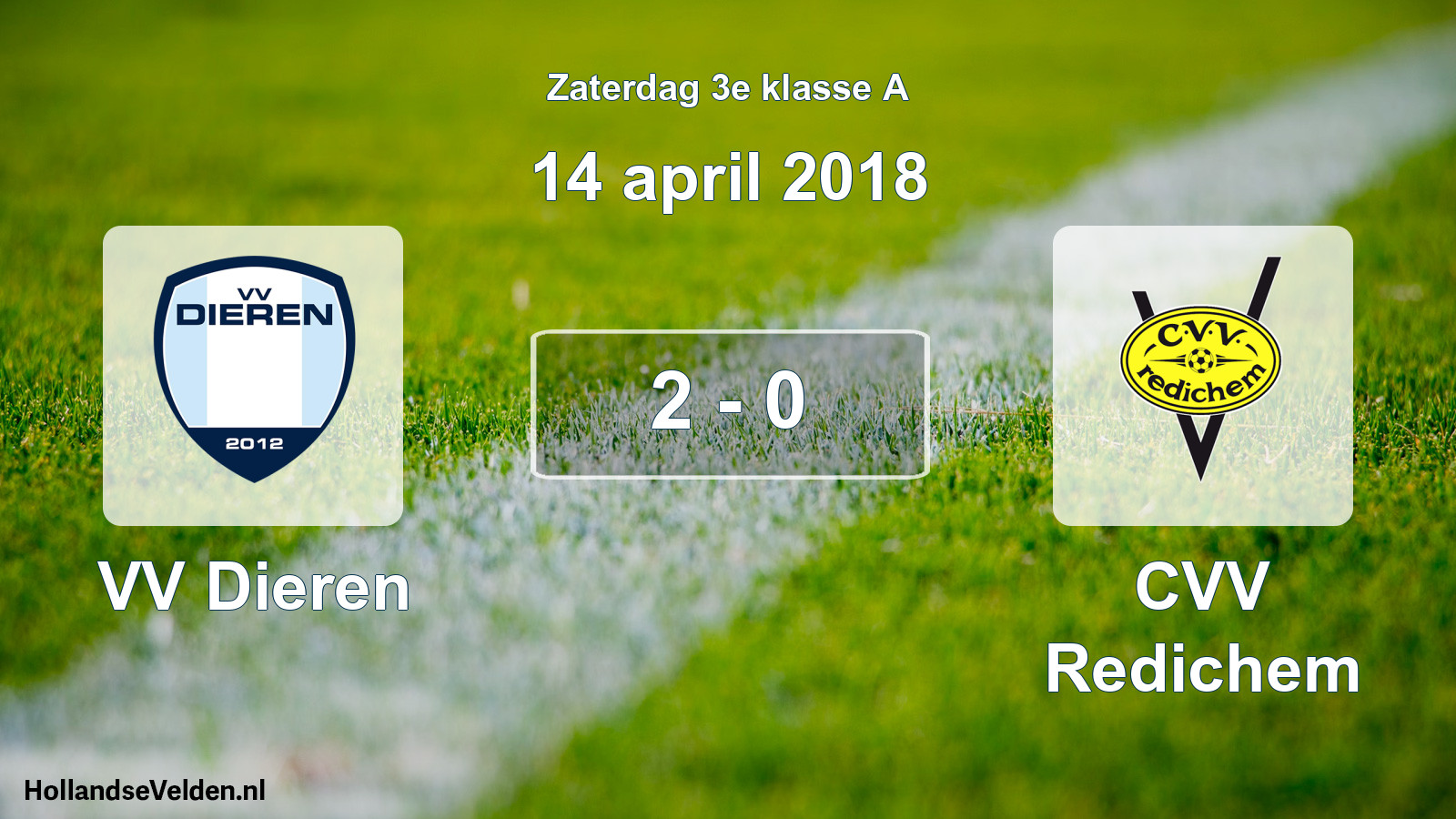 Total number of matches played: VV Dieren - CVV Redichem 2 - 0 (14 April 2018)