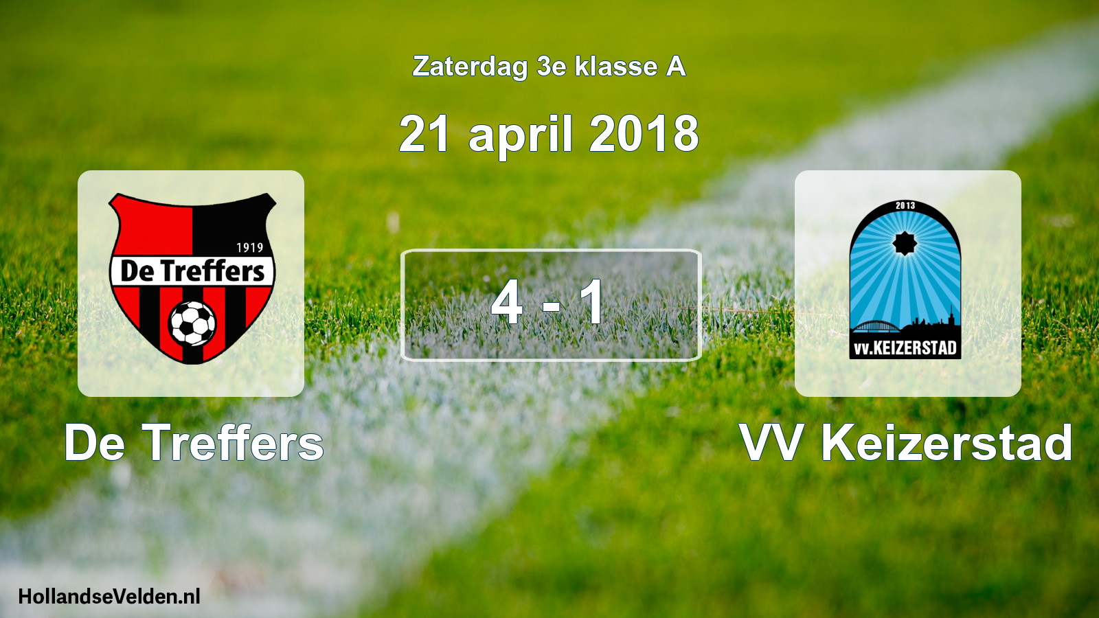 Total number of matches played: De Treffers - VV Keizerstad 4 - 1 (21 April 2018)