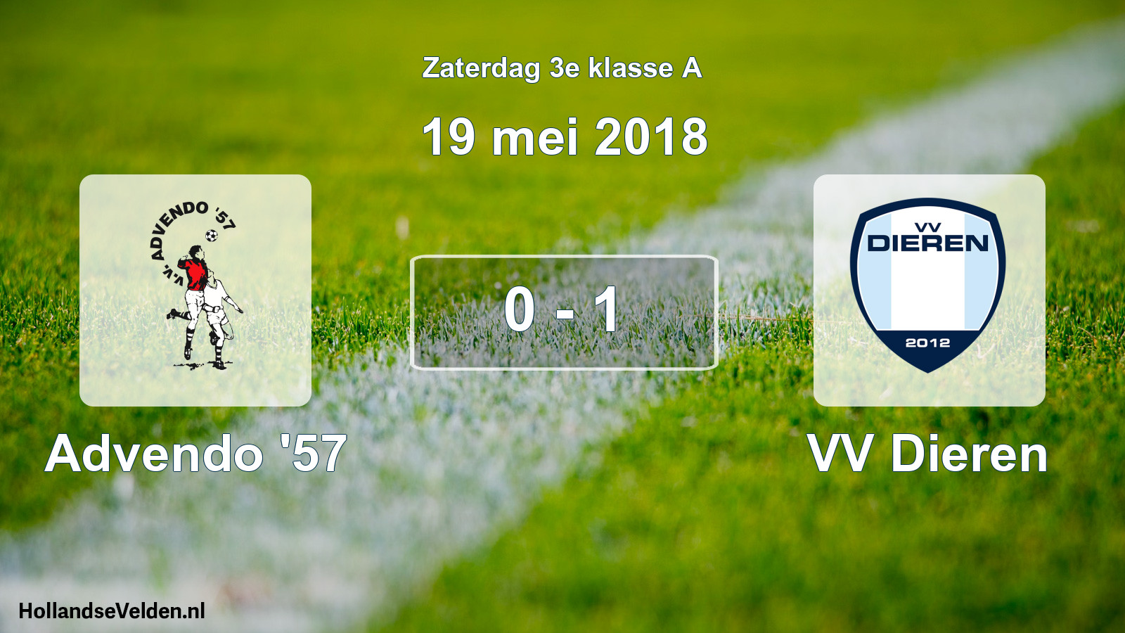 Total number of matches played: Advendo '57 - VV Dieren 0 - 1 (19 May 2018)