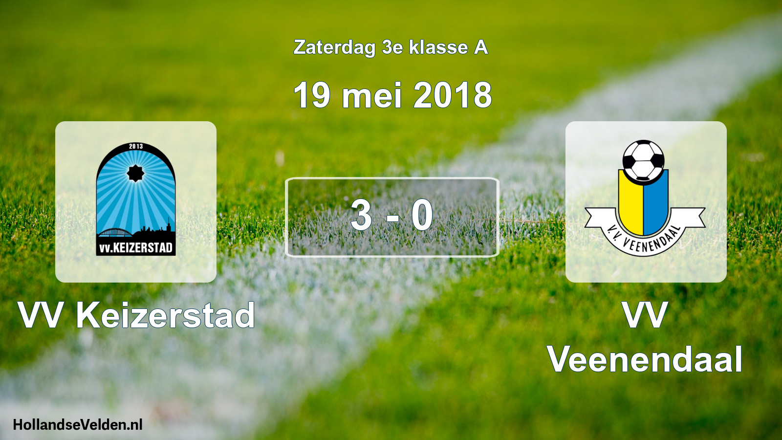 Total number of matches played: VV Keizerstad - VV Veenendaal 3 - 0 (19 May 2018)