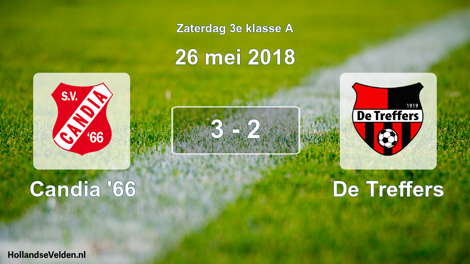 Total number of matches played: Candia '66 - De Treffers 3 - 2 (26 May 2018)