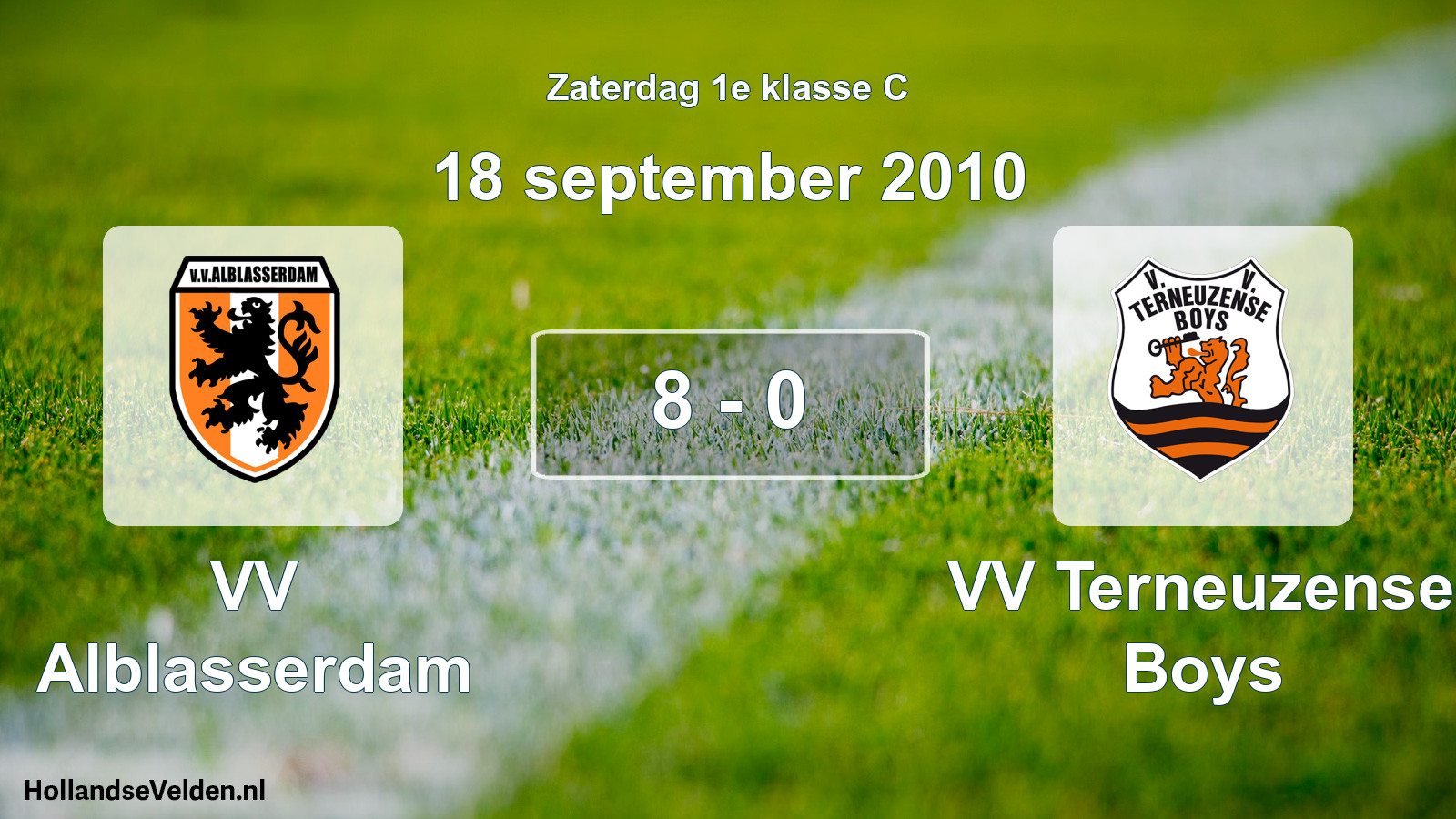 Total number of matches played: VV Alblasserdam - VV Terneuzense Boys 8 - 0 (18 September 2010)