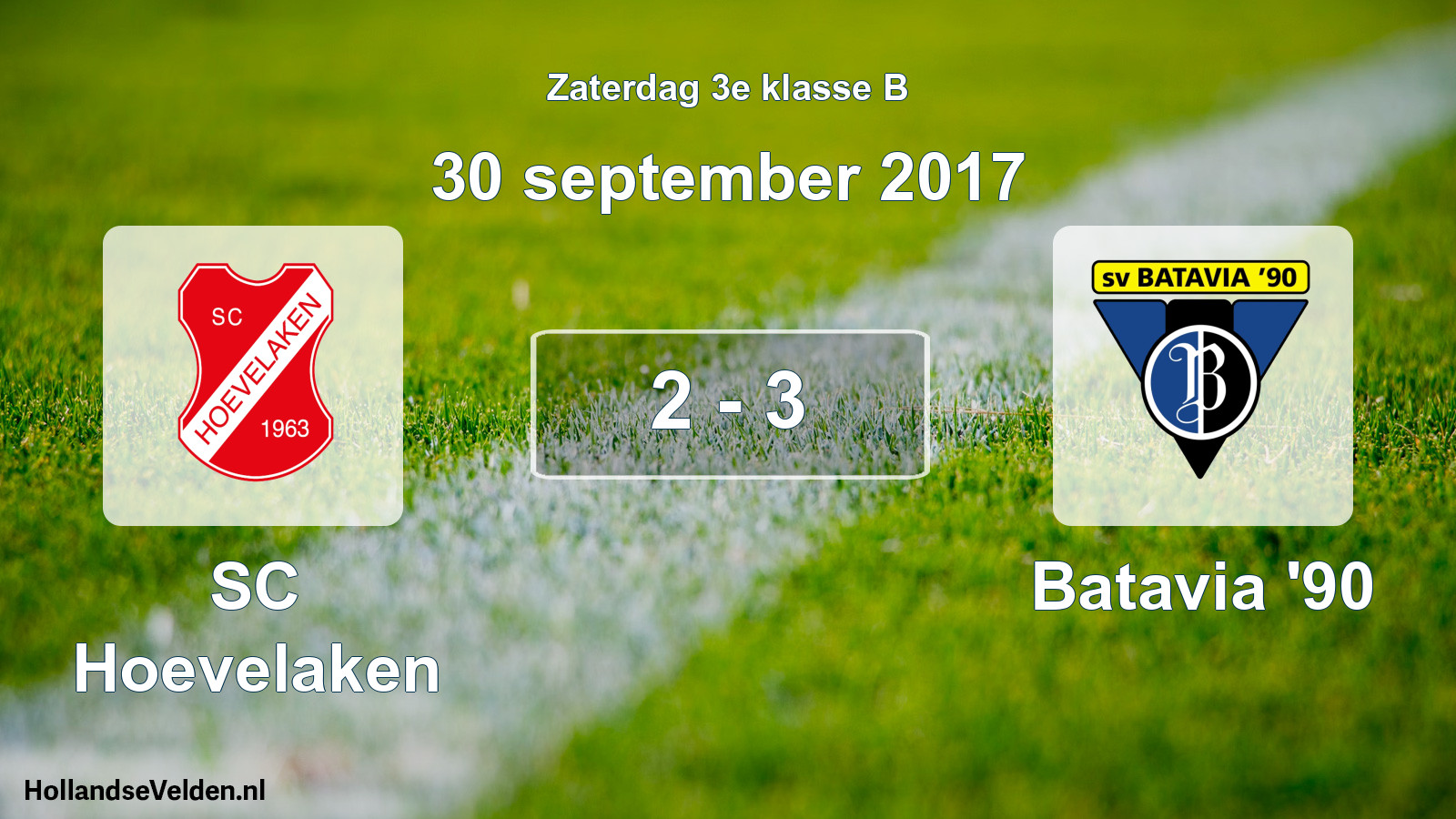 Total number of matches played: SC Hoevelaken - Batavia '90 2 - 3 (30 September 2017)