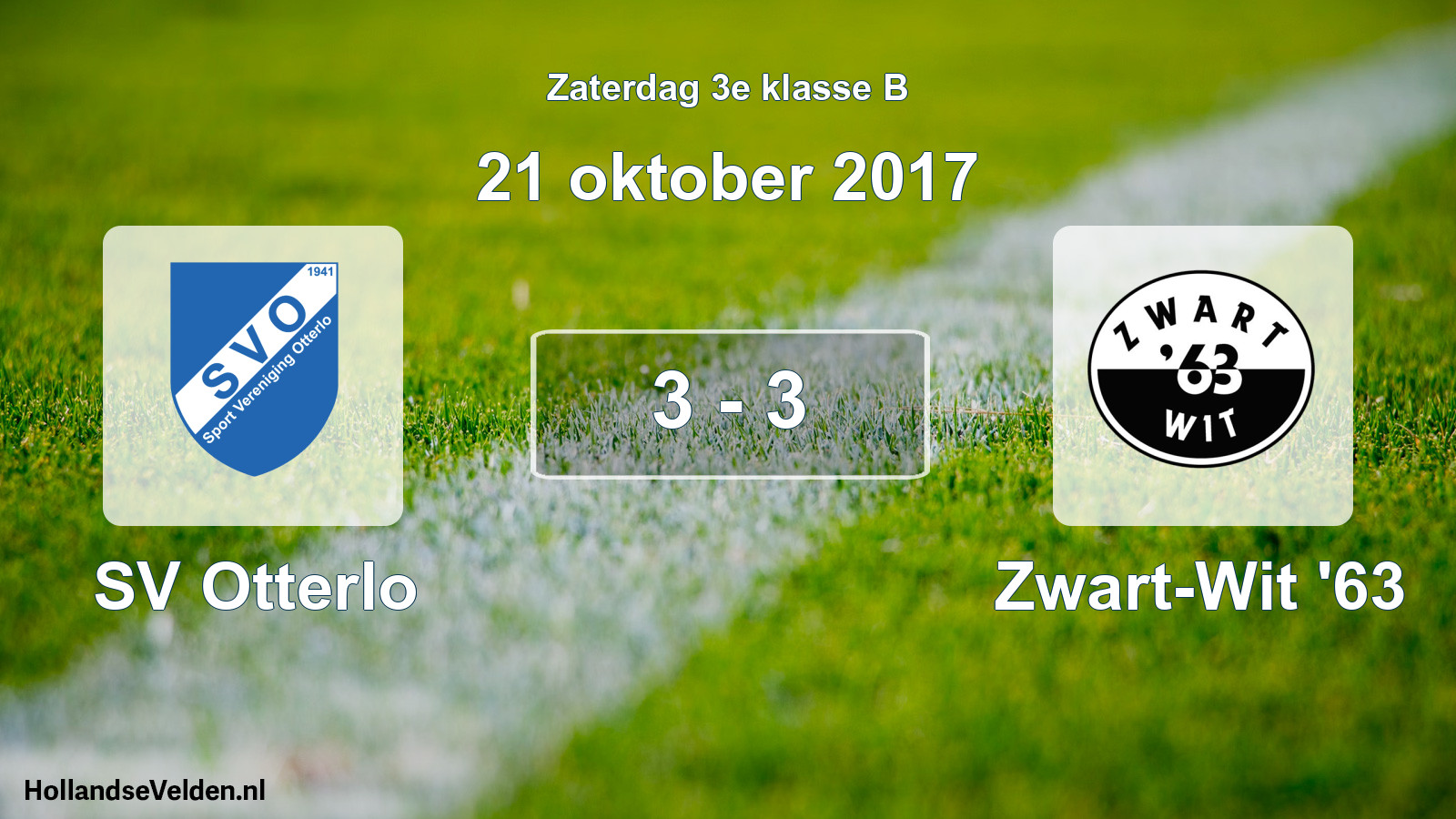 Total number of matches played: SV Otterlo - Zwart-Wit '63 3 - 3 (21 October 2017)