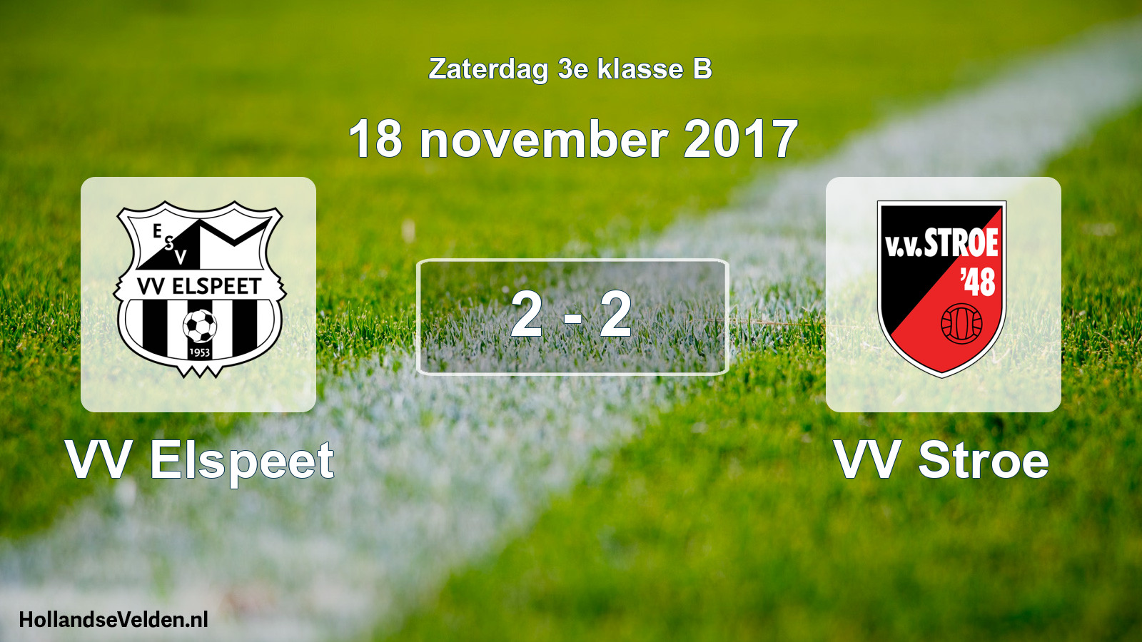 Total number of matches played: VV Elspeet - VV Stroe 2 - 2 (18 November 2017)