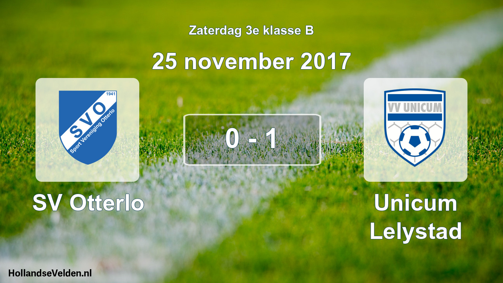 Total number of matches played: SV Otterlo - Unicum Lelystad 0 - 1 (25 November 2017)