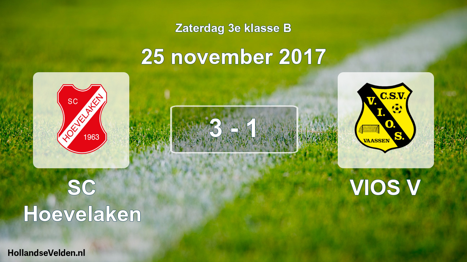 Total number of matches played: SC Hoevelaken - VIOS V 3 - 1 (25 November 2017)