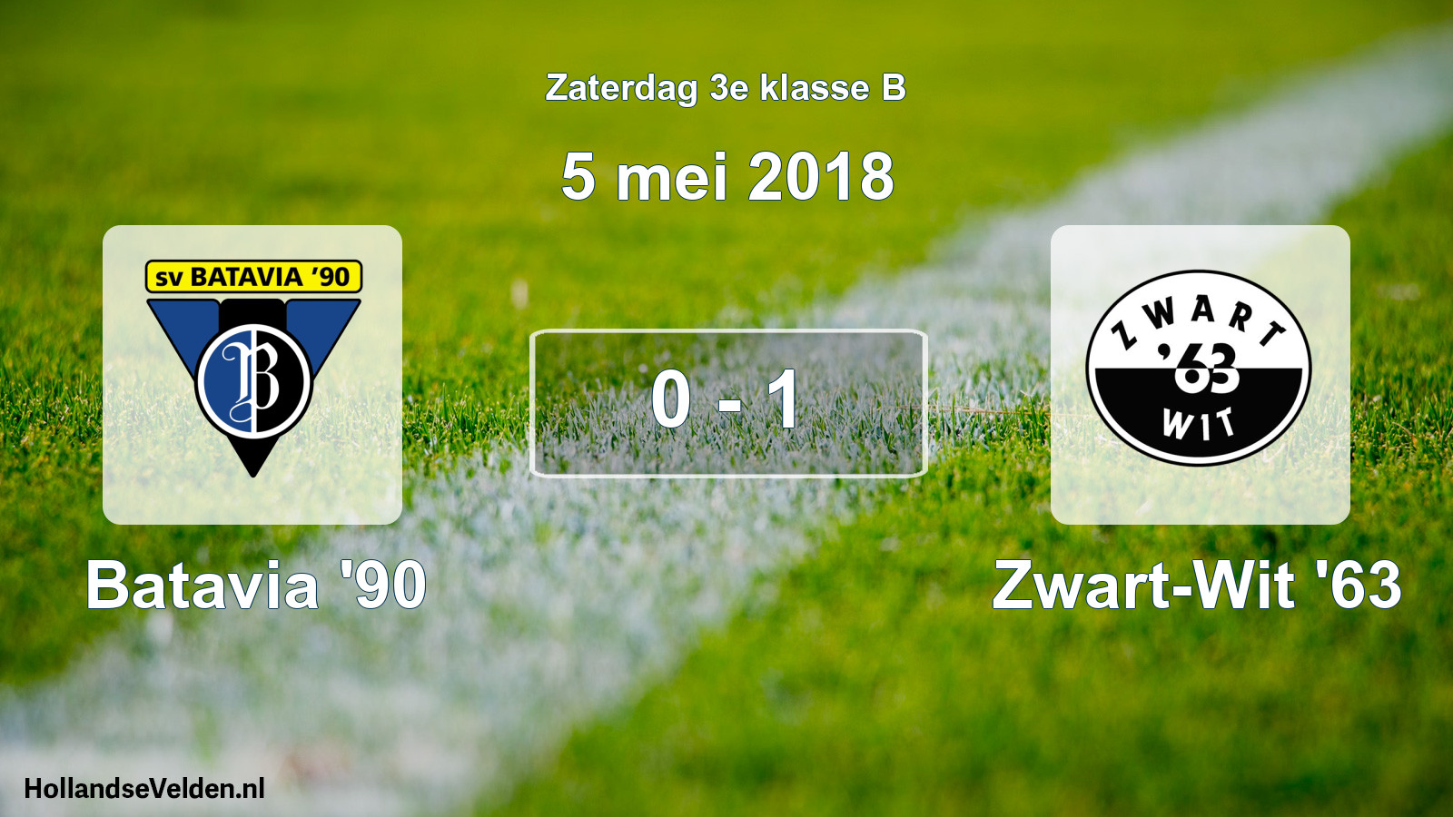 Total number of matches played: Batavia '90 - Zwart-Wit '63 0 - 1 (5 May 2018)