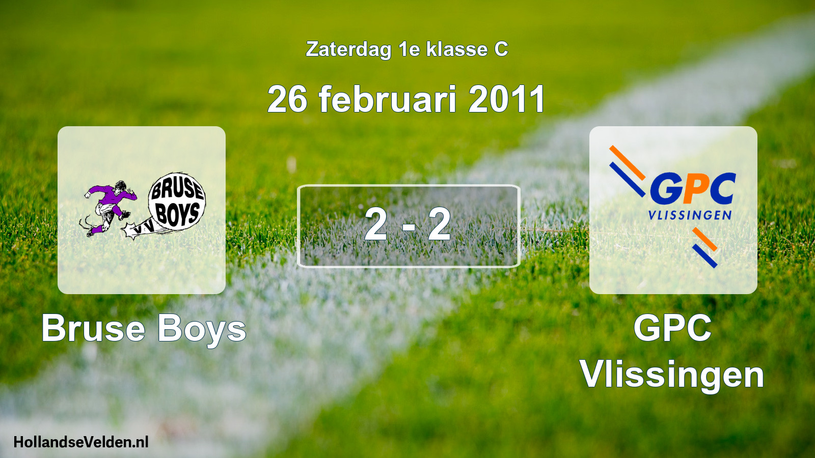 Total number of matches played: Bruse Boys - GPC Vlissingen 2 - 2 (26 February 2011)