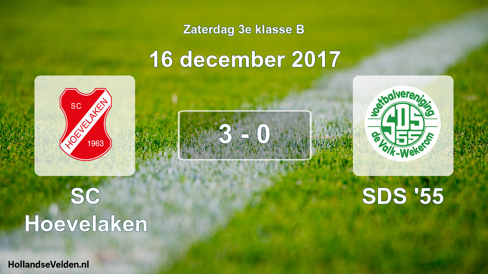 Total number of matches played: SC Hoevelaken - SDS '55 3 - 0 (16 December 2017)