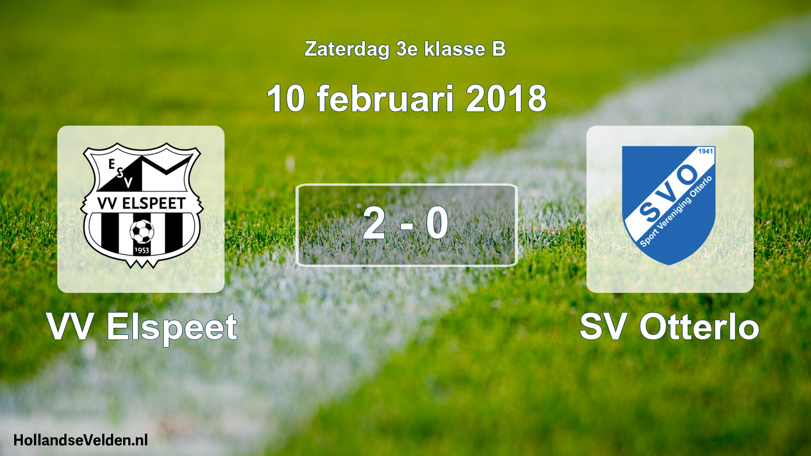 Total number of matches played: VV Elspeet - SV Otterlo 2 - 0 (10 February 2018)