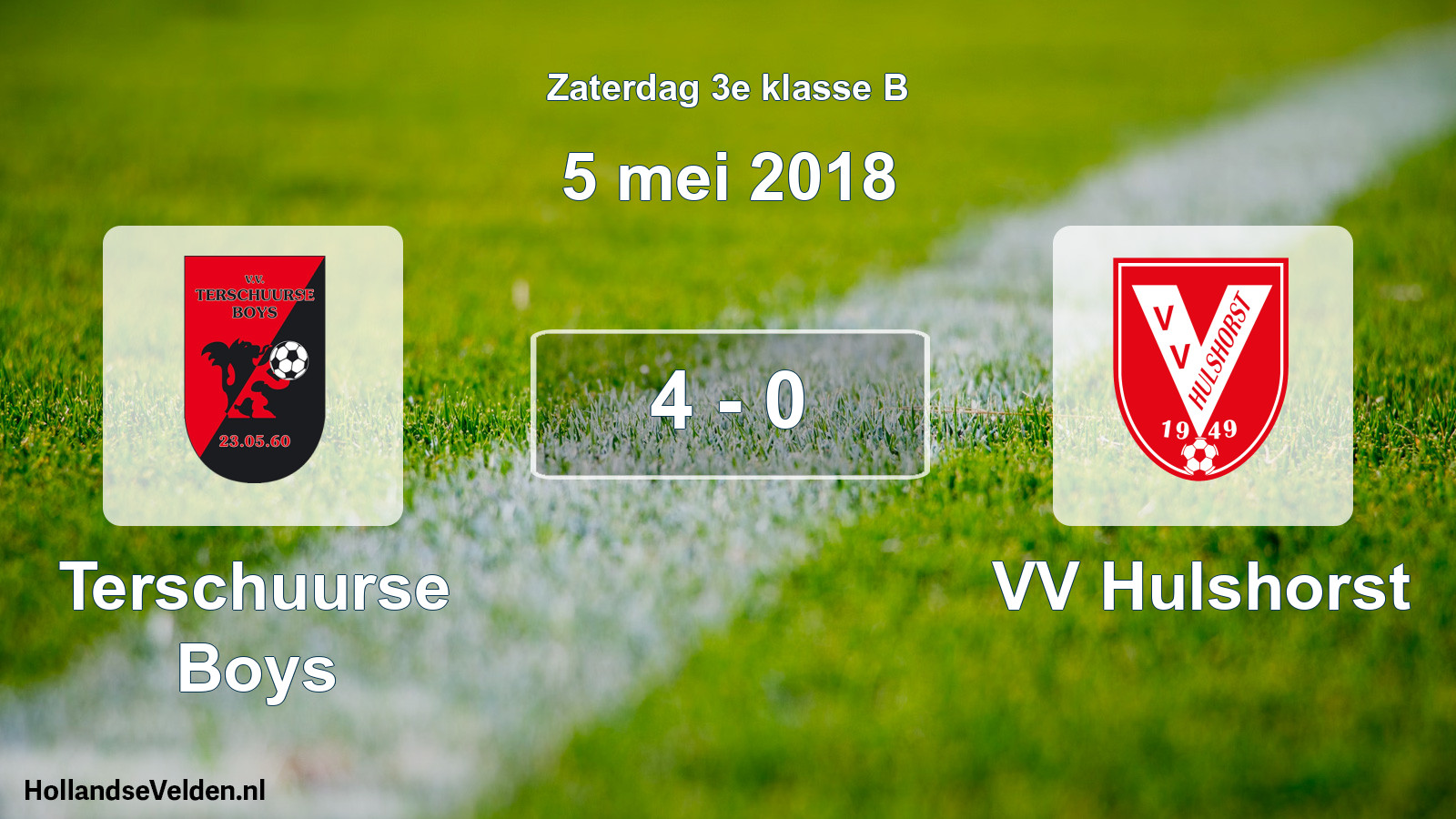 Total number of matches played: Terschuurse Boys - VV Hulshorst 4 - 0 (5 May 2018)