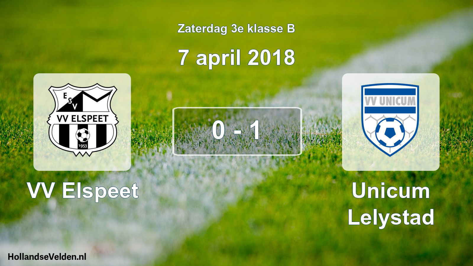 Total number of matches played: VV Elspeet - Unicum Lelystad 0 - 1 (7 April 2018)