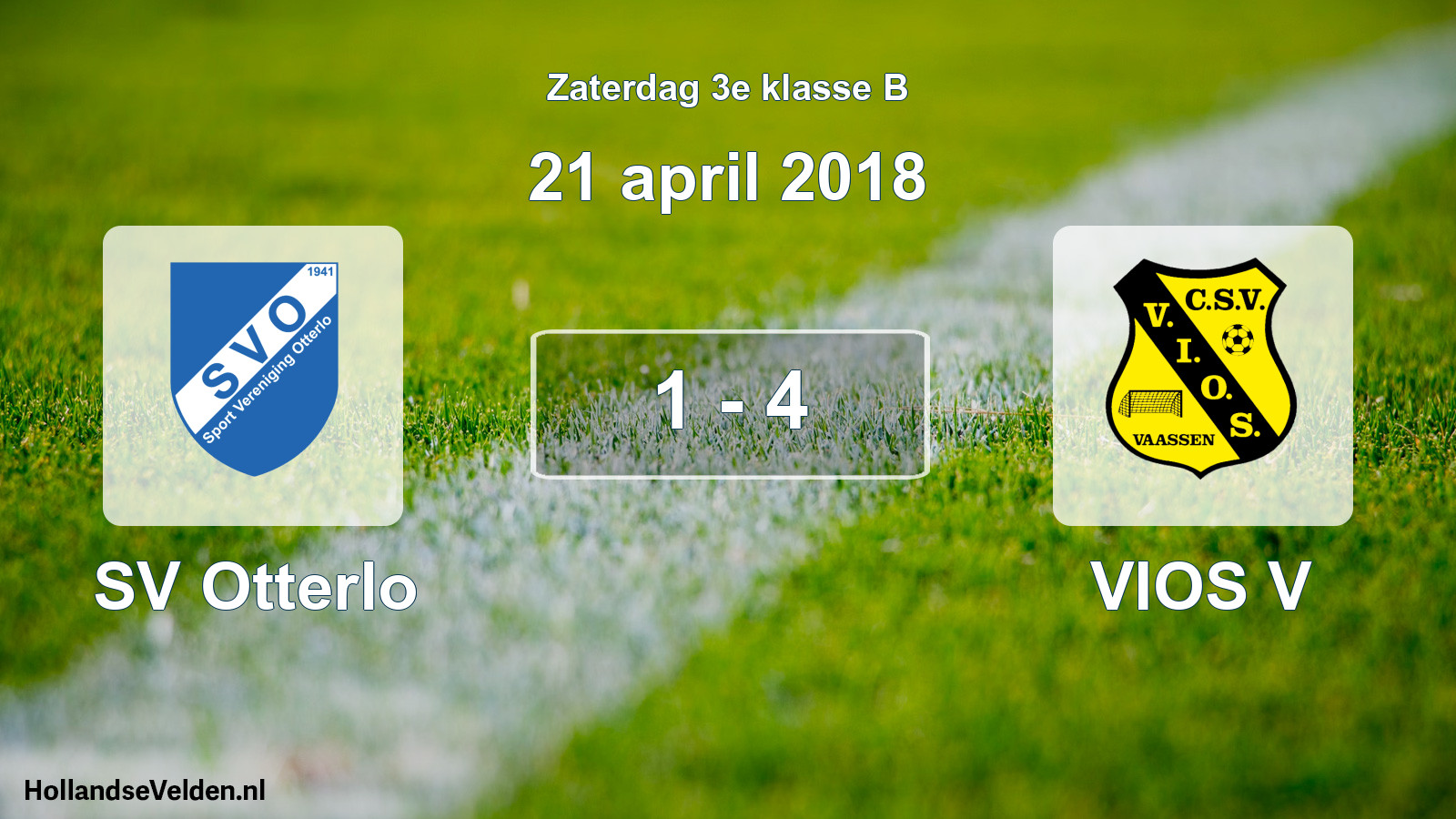 Total number of matches played: SV Otterlo - VIOS V 1 - 4 (21 April 2018)