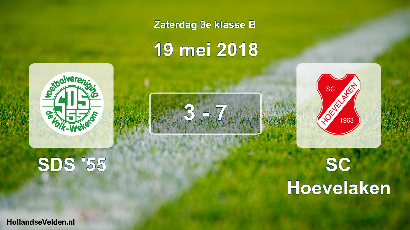 Total number of matches played: SDS '55 - SC Hoevelaken 3 - 7 (19 May 2018)