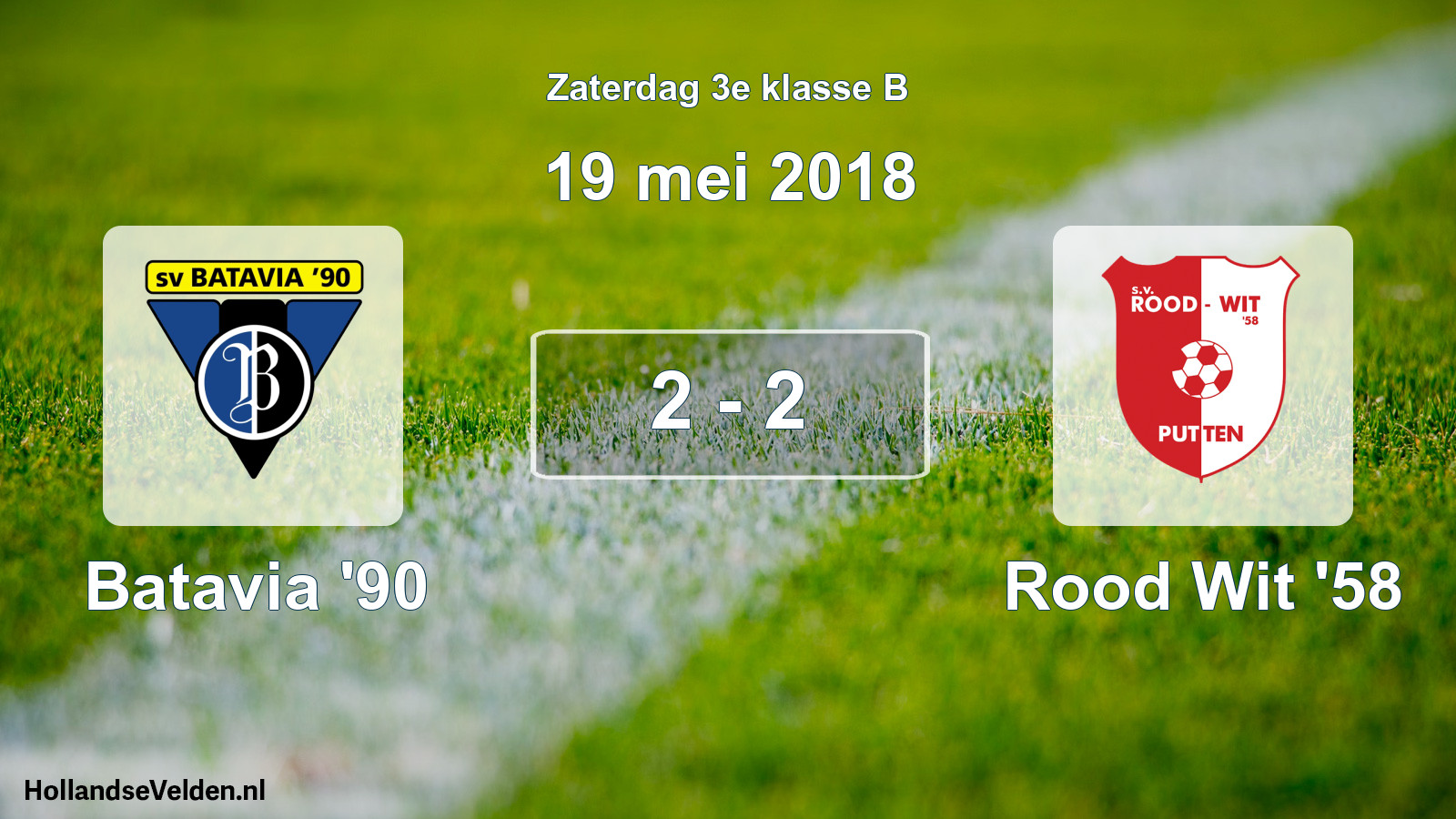 Total number of matches played: Batavia '90 - Rood Wit '58 2 - 2 (19 May 2018)