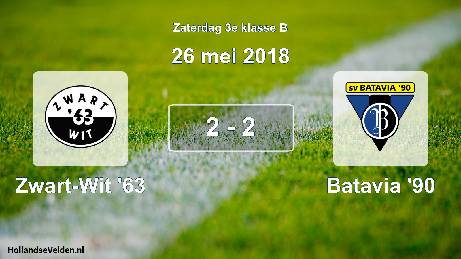 Total number of matches played: Zwart-Wit '63 - Batavia '90 2 - 2 (26 May 2018)