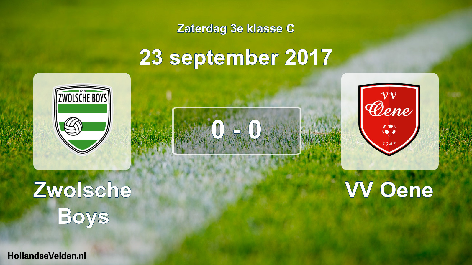 Total number of matches played: Zwolsche Boys - VV Oene 0 - 0 (23 September 2017)