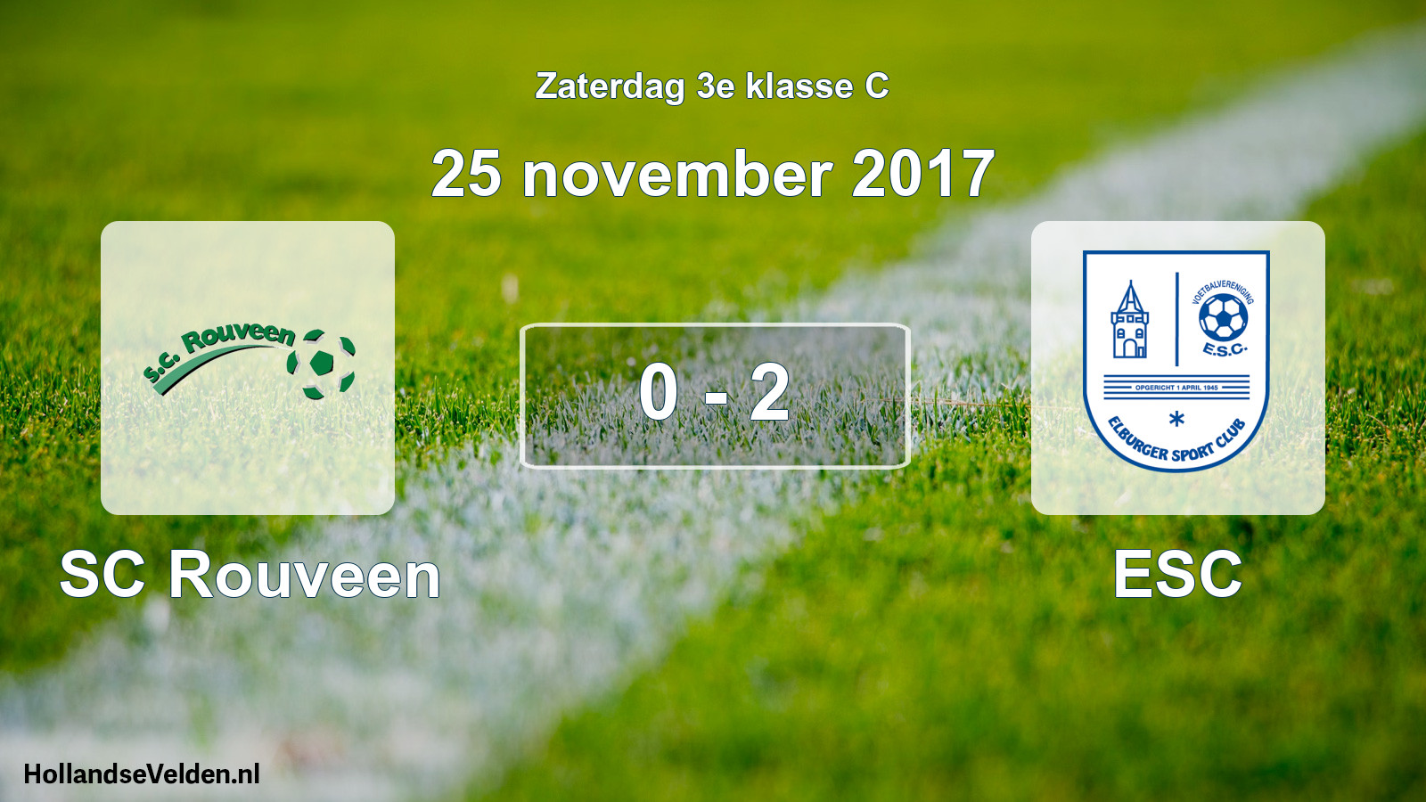 Total number of matches played: SC Rouveen - ESC 0 - 2 (25 November 2017)