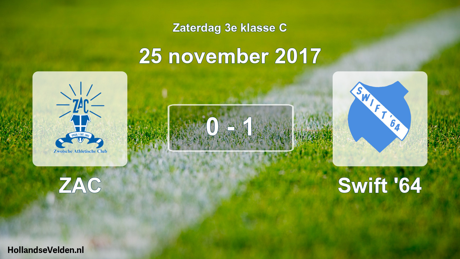 Total number of matches played: ZAC - Swift '64 0 - 1 (25 November 2017)