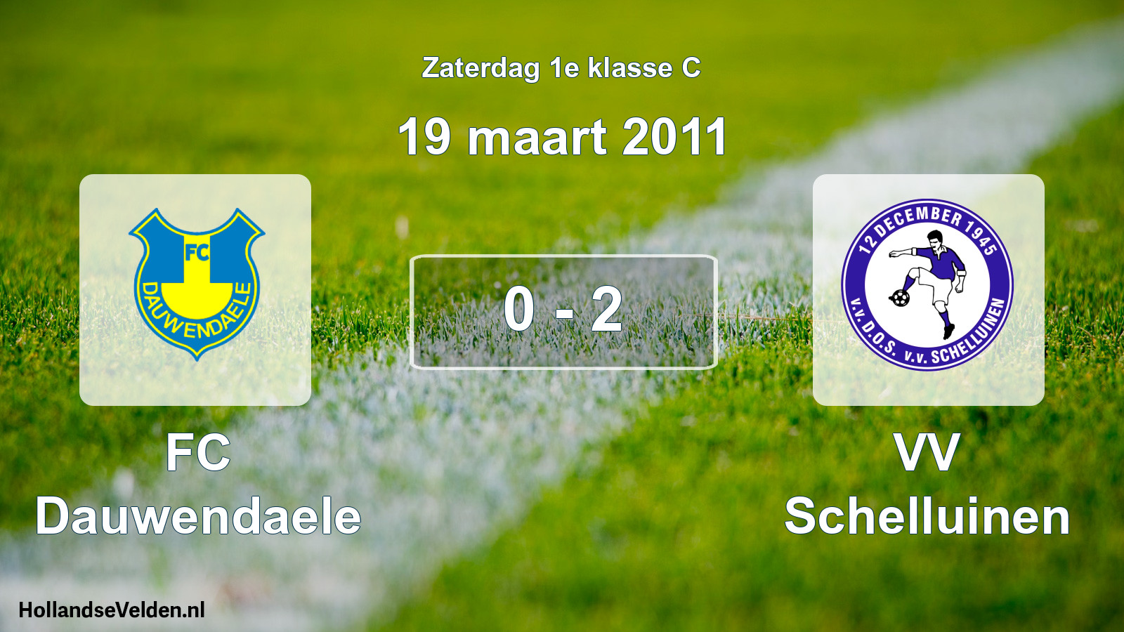 Total number of matches played: FC Dauwendaele - VV Schelluinen 0 - 2 (19 March 2011)