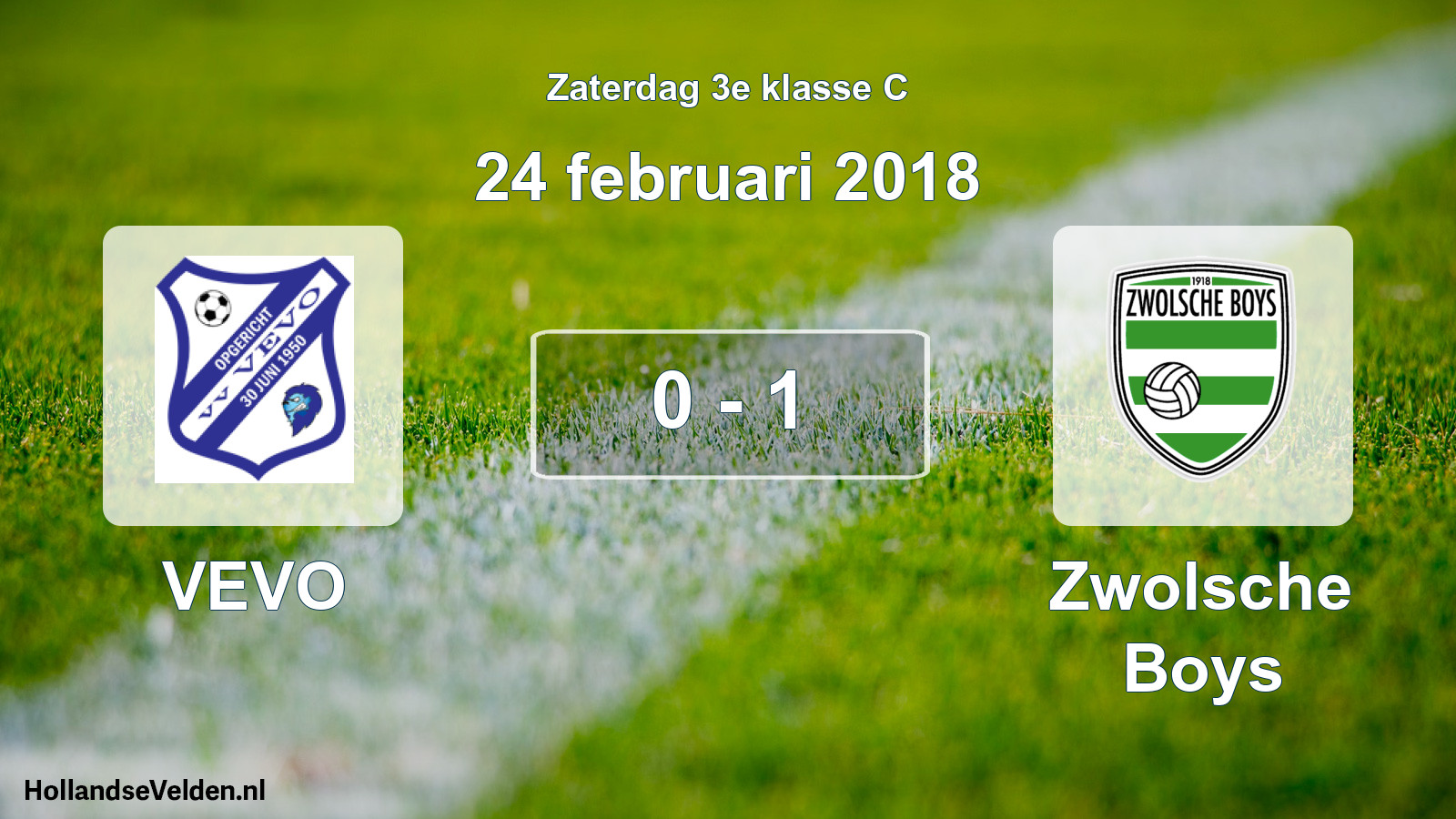 Total number of matches played: VEVO - Zwolsche Boys 0 - 1 (24 February 2018)