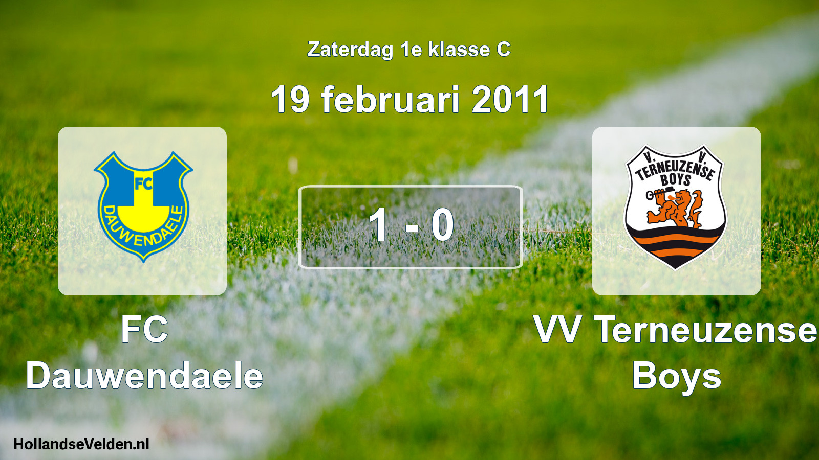 Total number of matches played: FC Dauwendaele - VV Terneuzense Boys 1 - 0 (19 February 2011)