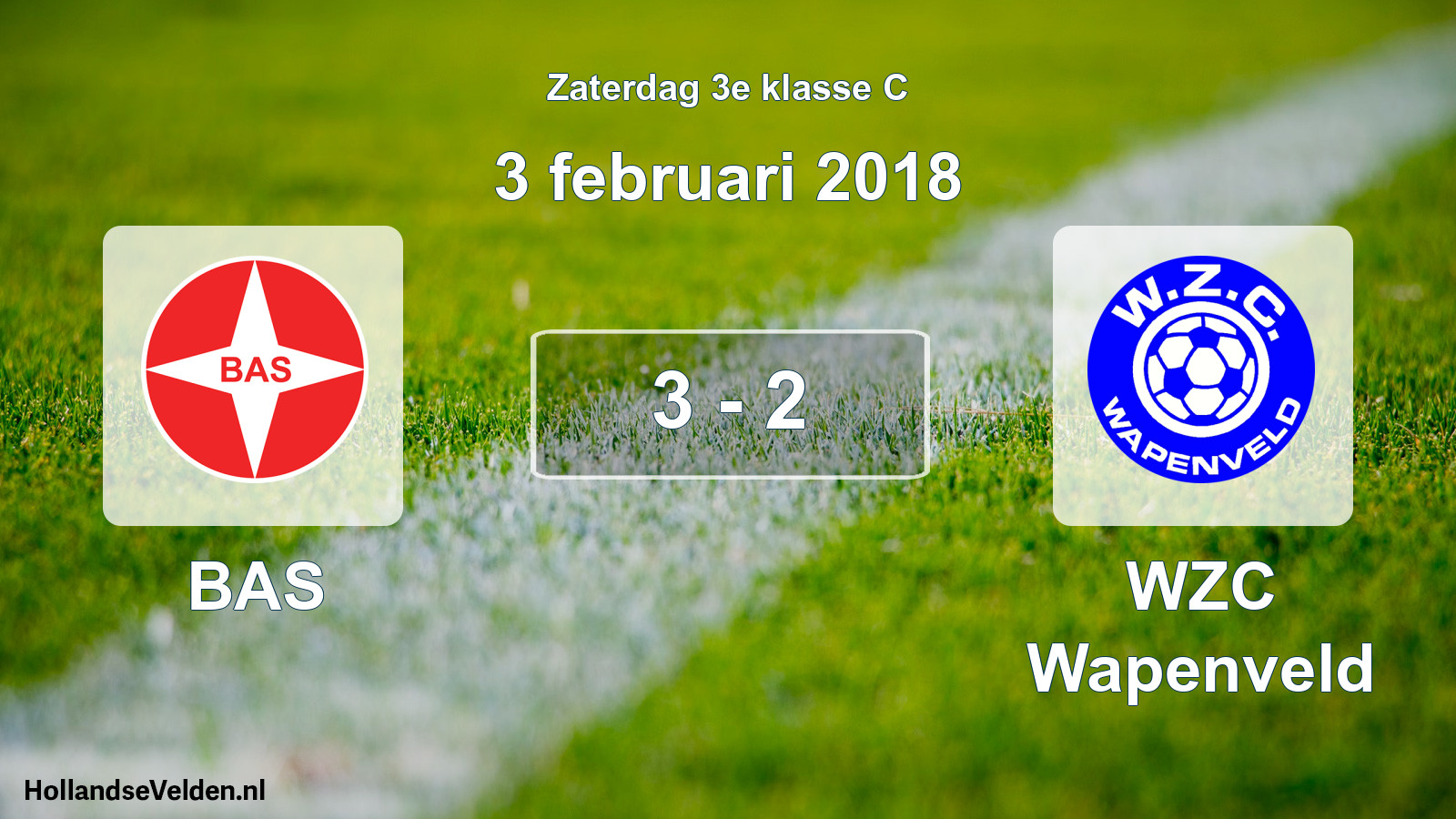 Total number of matches played: BAS - WZC Wapenveld 3 - 2 (3 February 2018)