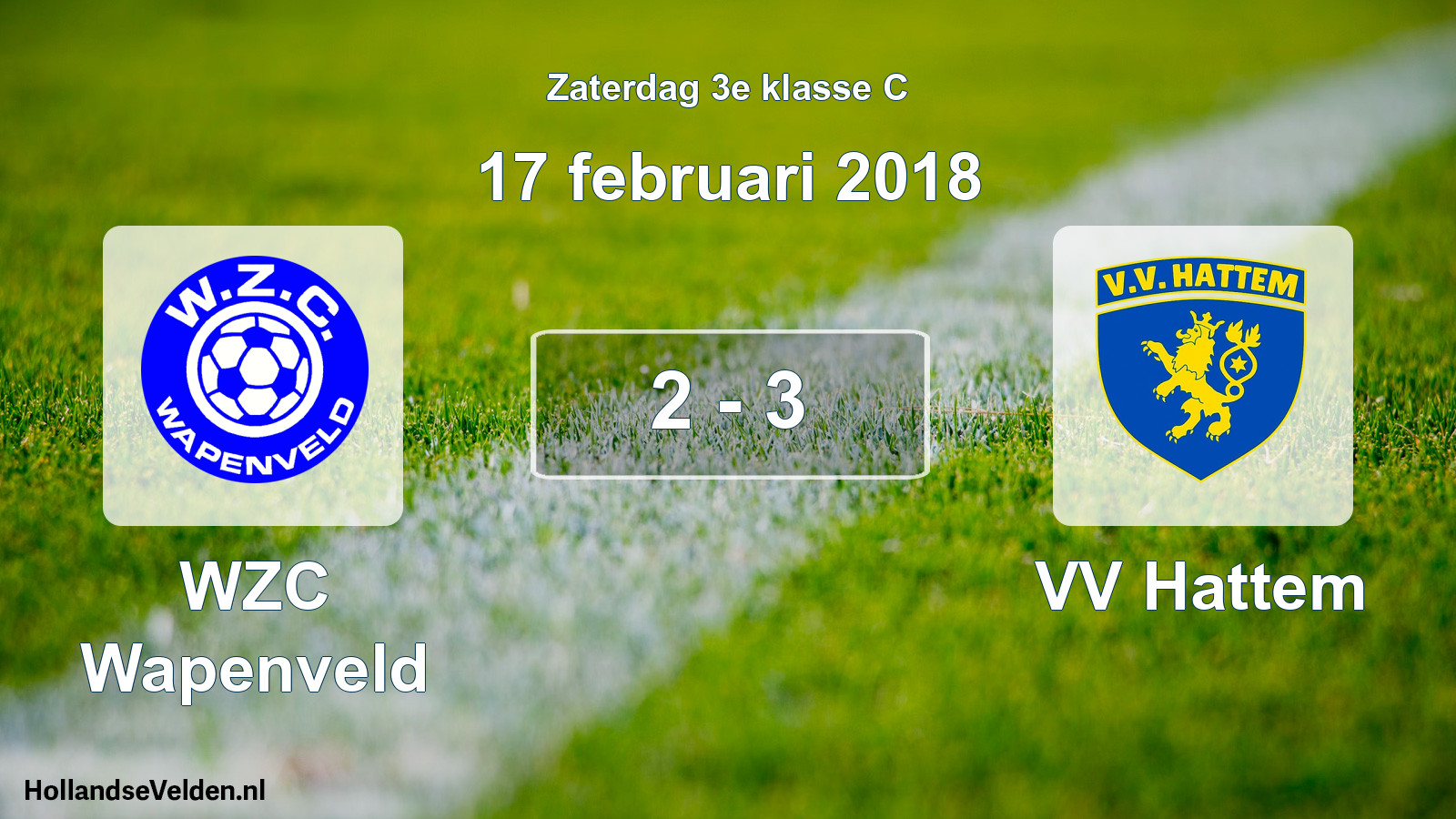 Total number of matches played: WZC Wapenveld - VV Hattem 2 - 3 (17 February 2018)
