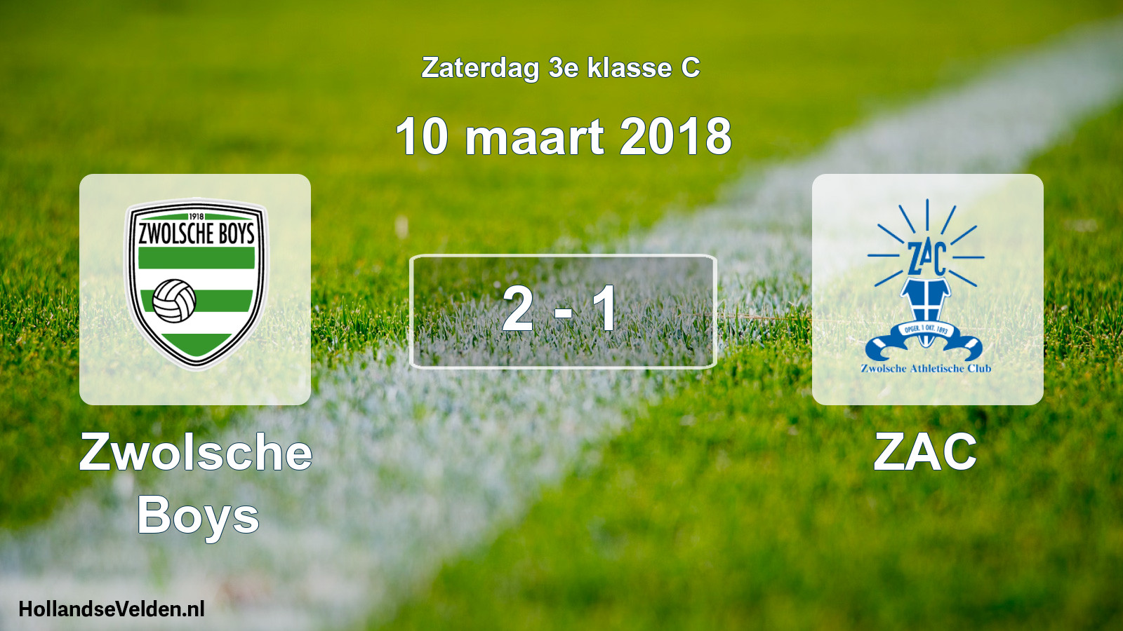 Total number of matches played: Zwolsche Boys - ZAC 2 - 1 (10 March 2018)
